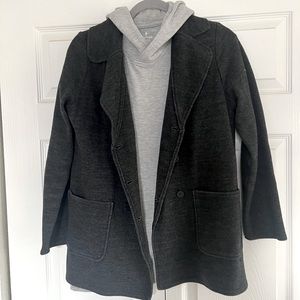 The Limited wool trench jacket large pockets women’s gray grey pea coat